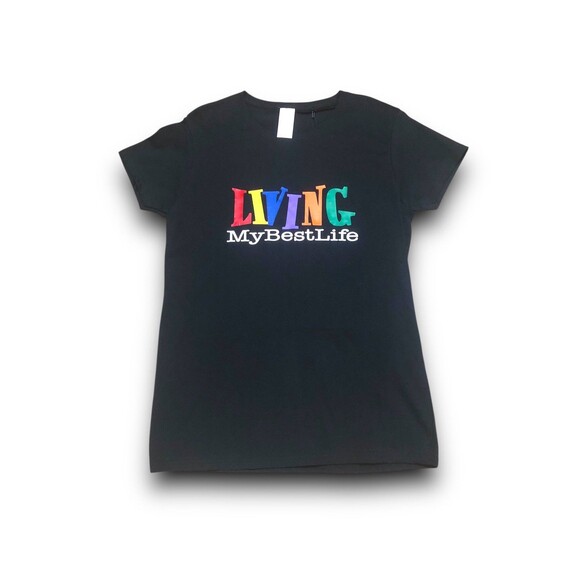 Men's "Living My Best Life" Graphic T-Shirt - Med - Picture 1 of 2